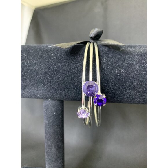 New Avon Zuri Stacks Bracelet Set Of 3 With Purple Stones (1650) - Picture 1 of 6